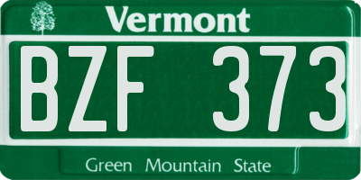 VT license plate BZF373