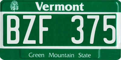 VT license plate BZF375