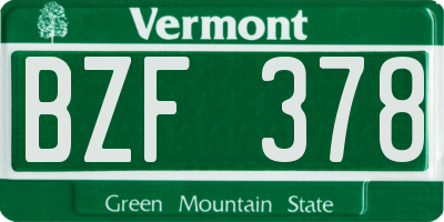 VT license plate BZF378