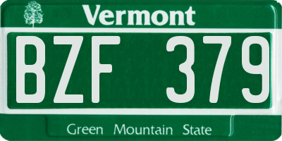 VT license plate BZF379