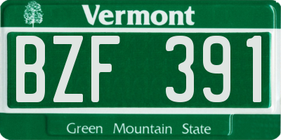 VT license plate BZF391