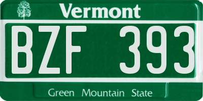 VT license plate BZF393