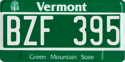 VT license plate BZF395