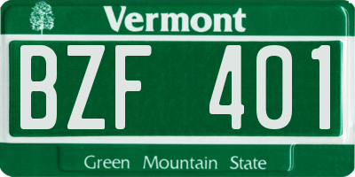 VT license plate BZF401