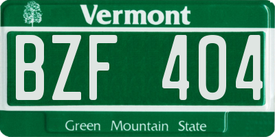 VT license plate BZF404