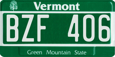 VT license plate BZF406