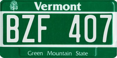 VT license plate BZF407