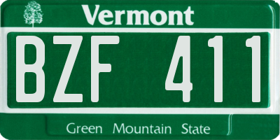 VT license plate BZF411
