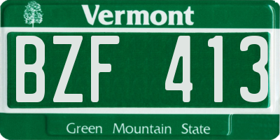 VT license plate BZF413