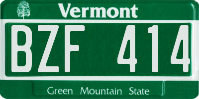 VT license plate BZF414