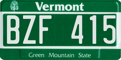 VT license plate BZF415