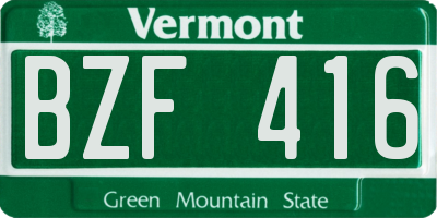 VT license plate BZF416