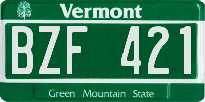 VT license plate BZF421