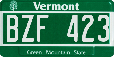 VT license plate BZF423