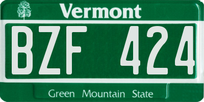 VT license plate BZF424