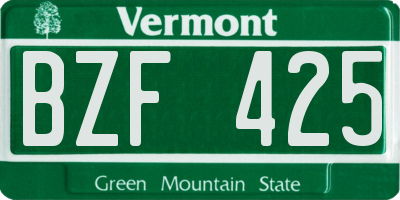 VT license plate BZF425