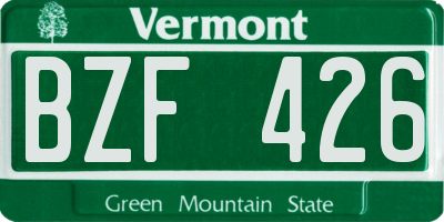 VT license plate BZF426