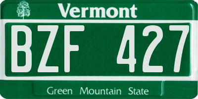 VT license plate BZF427