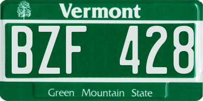 VT license plate BZF428