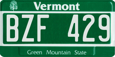 VT license plate BZF429