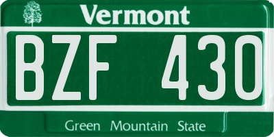 VT license plate BZF430