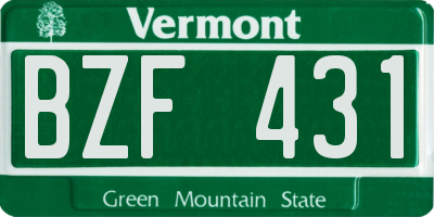 VT license plate BZF431
