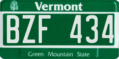 VT license plate BZF434