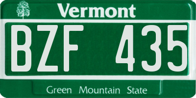 VT license plate BZF435