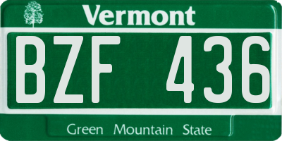 VT license plate BZF436