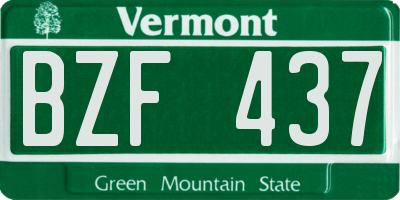 VT license plate BZF437