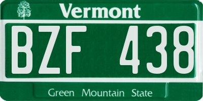 VT license plate BZF438