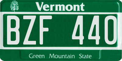 VT license plate BZF440