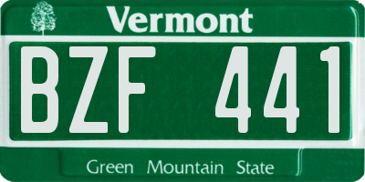 VT license plate BZF441