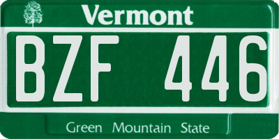 VT license plate BZF446