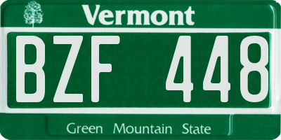 VT license plate BZF448