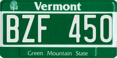 VT license plate BZF450