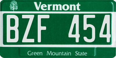VT license plate BZF454