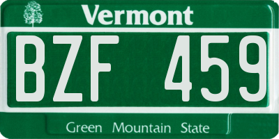 VT license plate BZF459