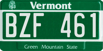 VT license plate BZF461