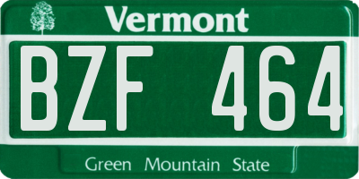 VT license plate BZF464