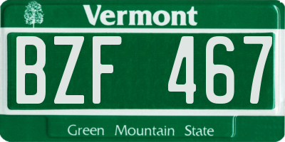 VT license plate BZF467