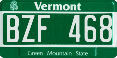 VT license plate BZF468
