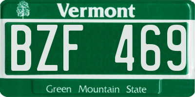 VT license plate BZF469