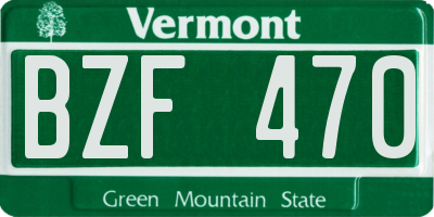VT license plate BZF470
