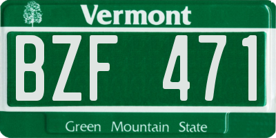 VT license plate BZF471