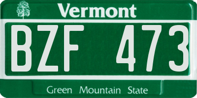 VT license plate BZF473