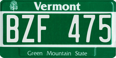 VT license plate BZF475