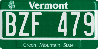 VT license plate BZF479