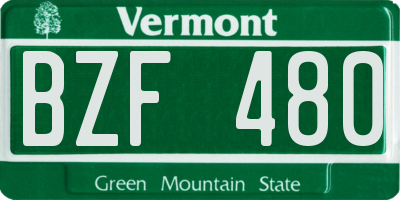 VT license plate BZF480