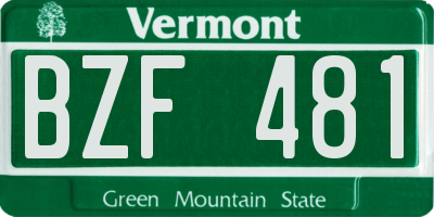 VT license plate BZF481